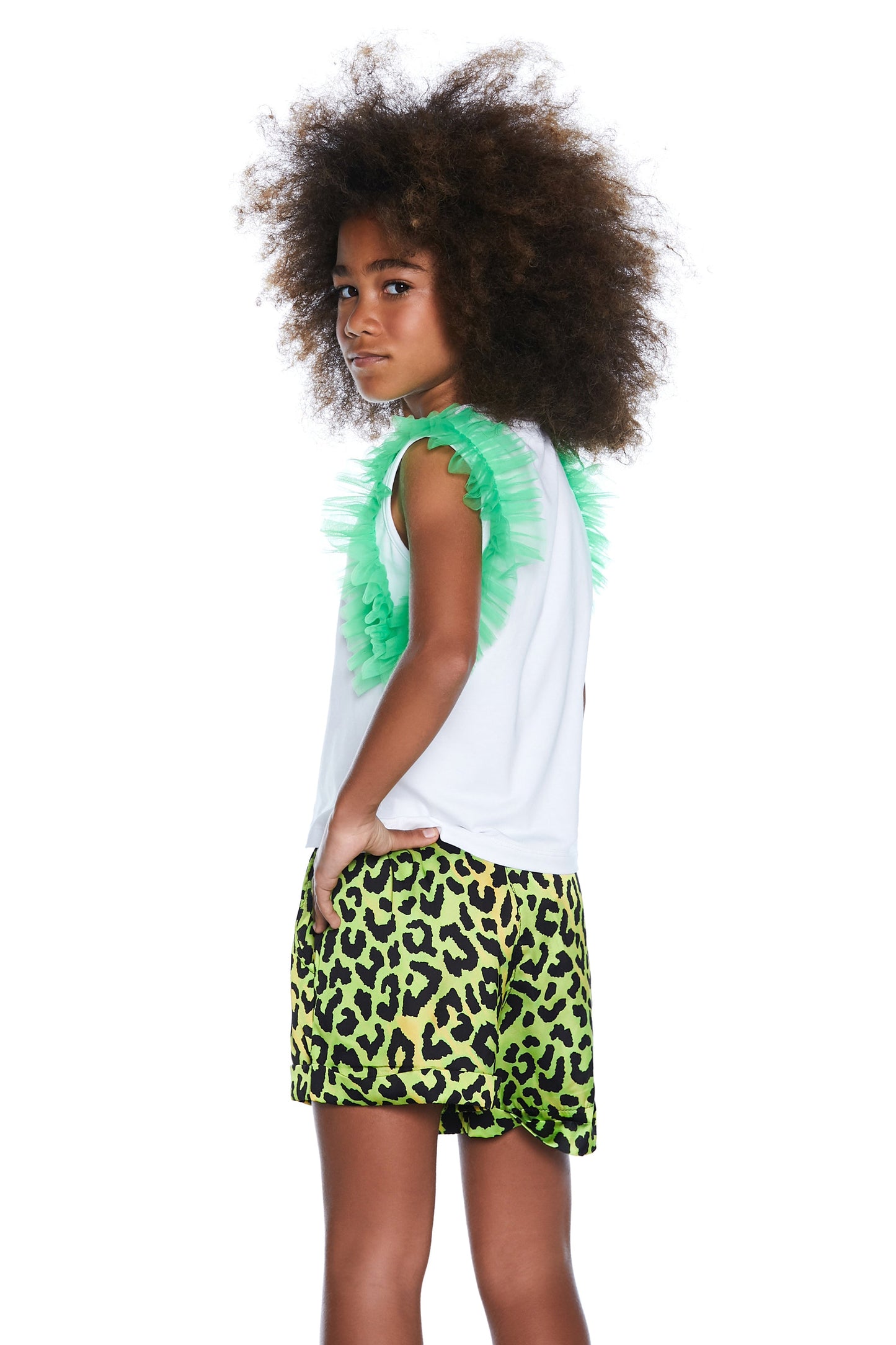 REEN 印花半袖薄纱 T 恤