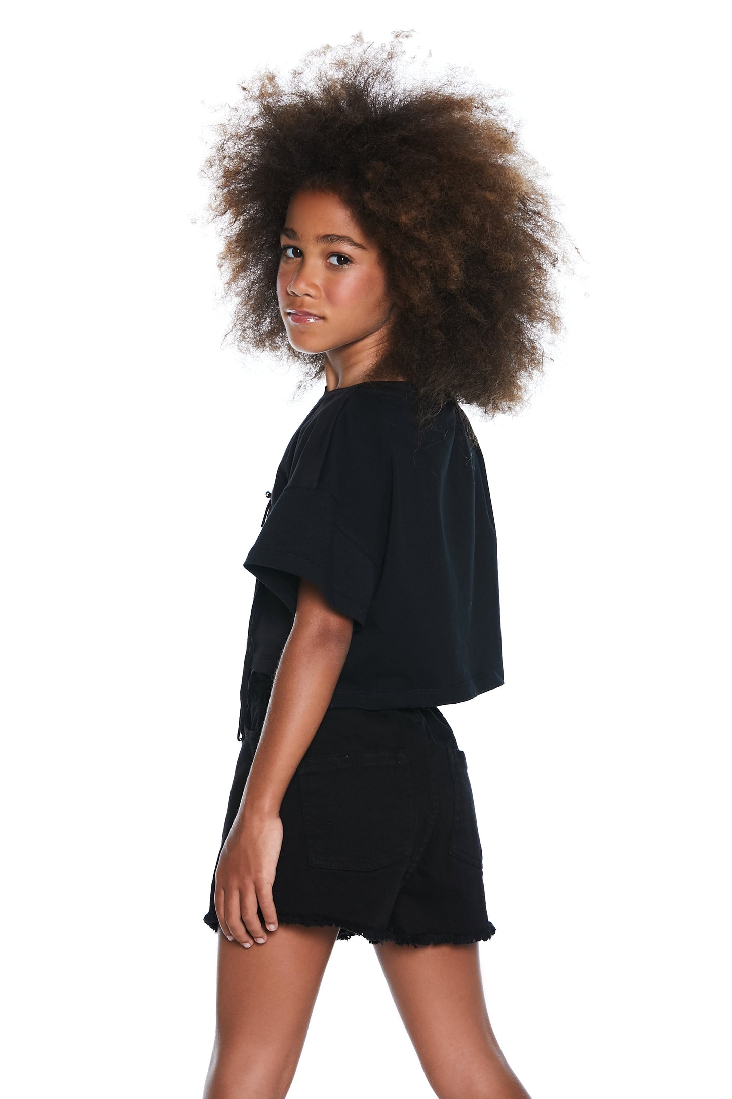 ROCKYOU 短袖 T 恤，带有 relish girls 印花加流苏