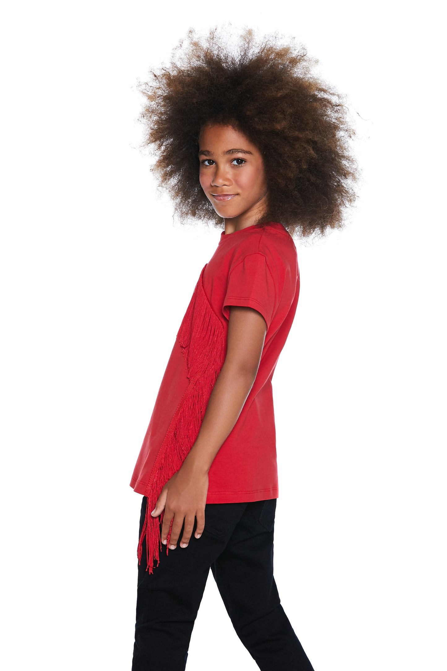 PURTF 半袖 T 恤，带流苏加饰边加层压 rlhs 印花