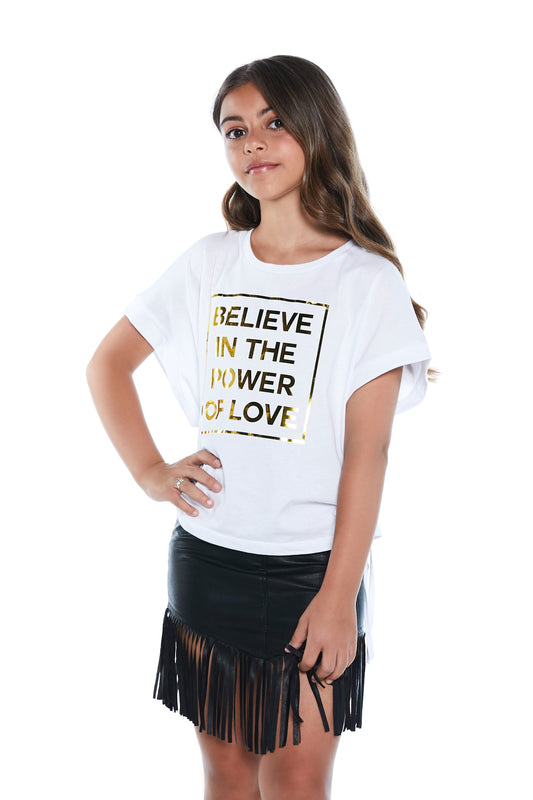 TANNA 半袖 T 恤，带拉绳。加铝箔印刷