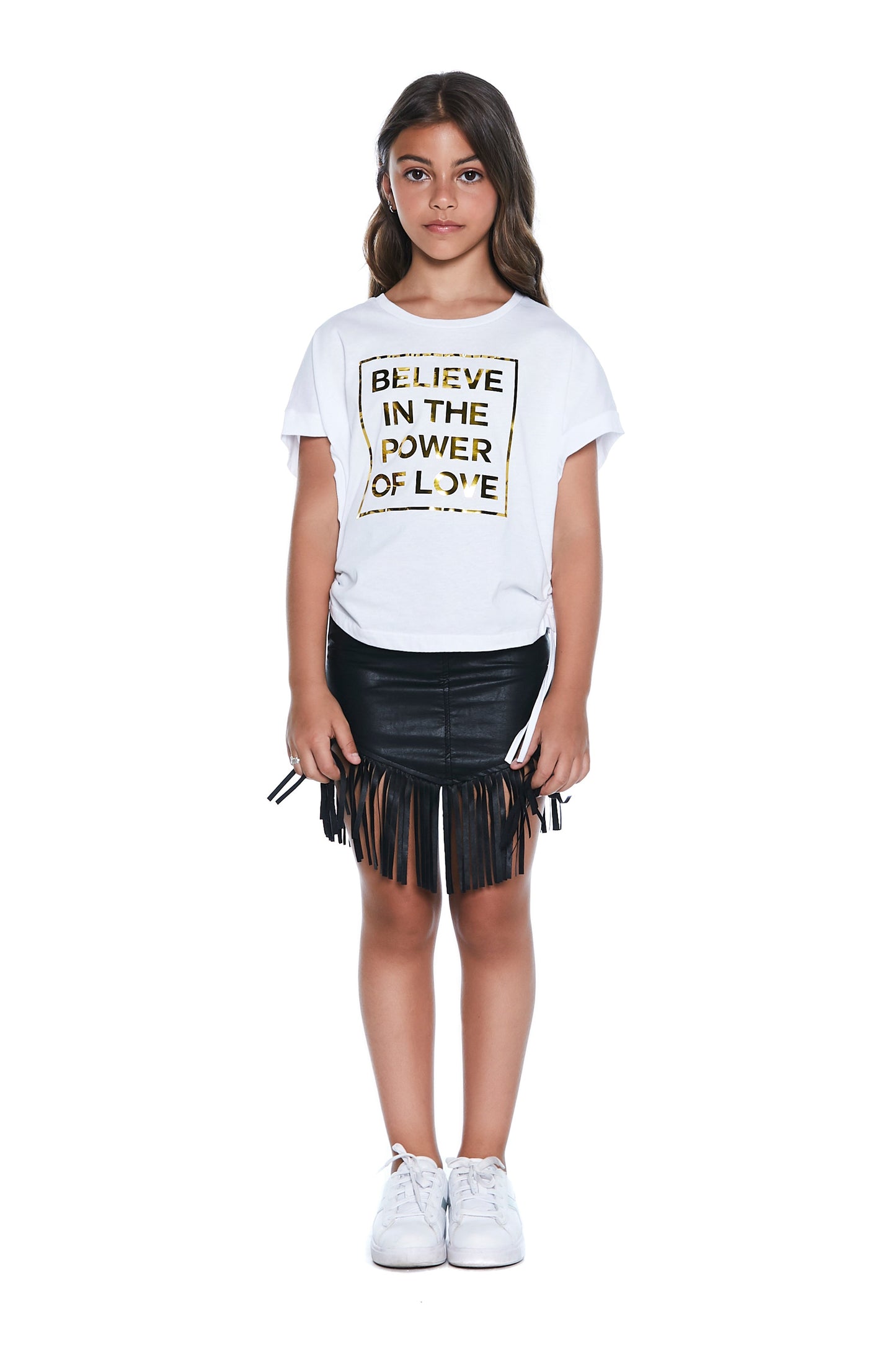 TANNA 半袖 T 恤，带拉绳。加铝箔印刷