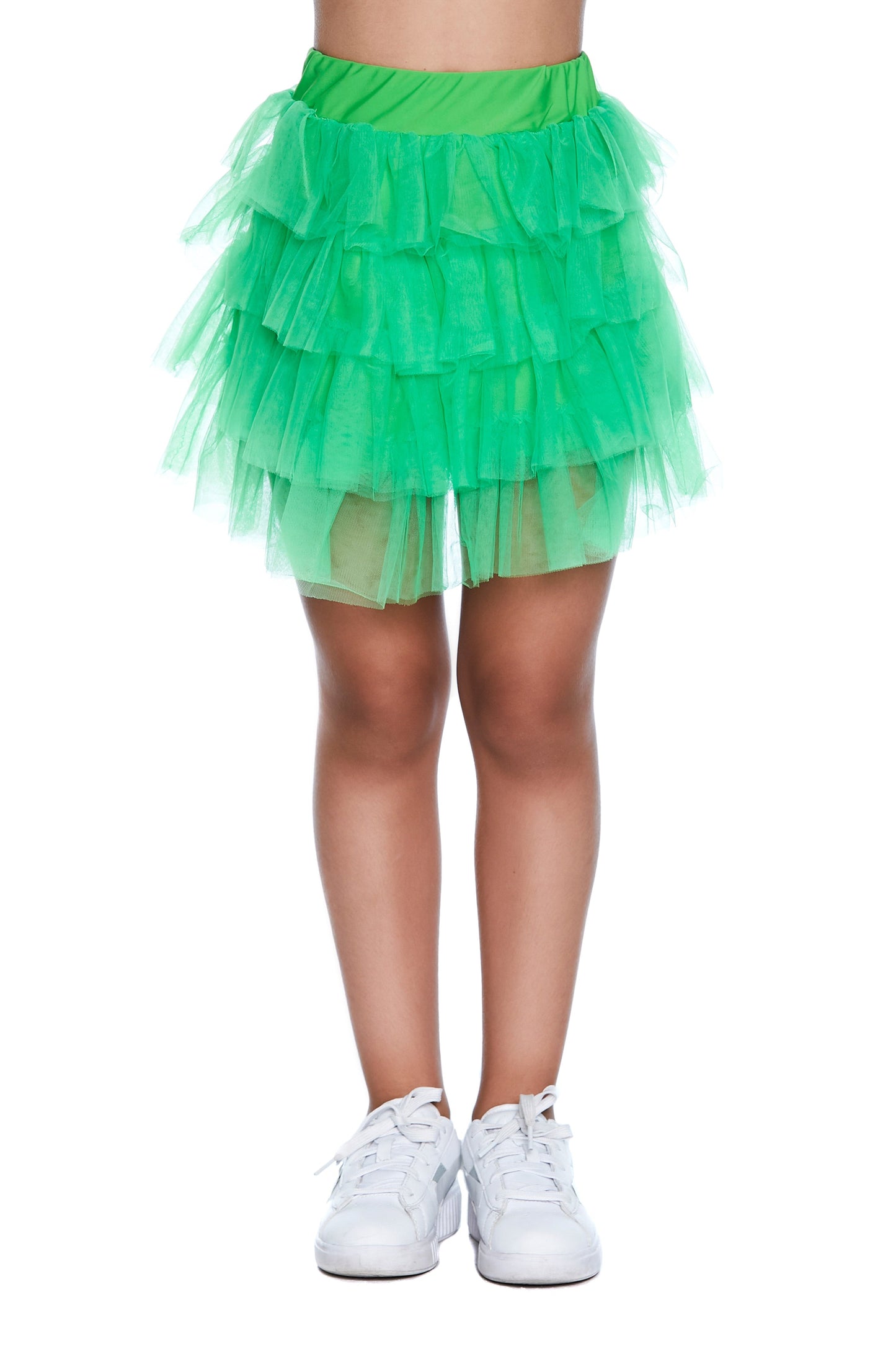 SWEETY 薄纱荷叶边短裙