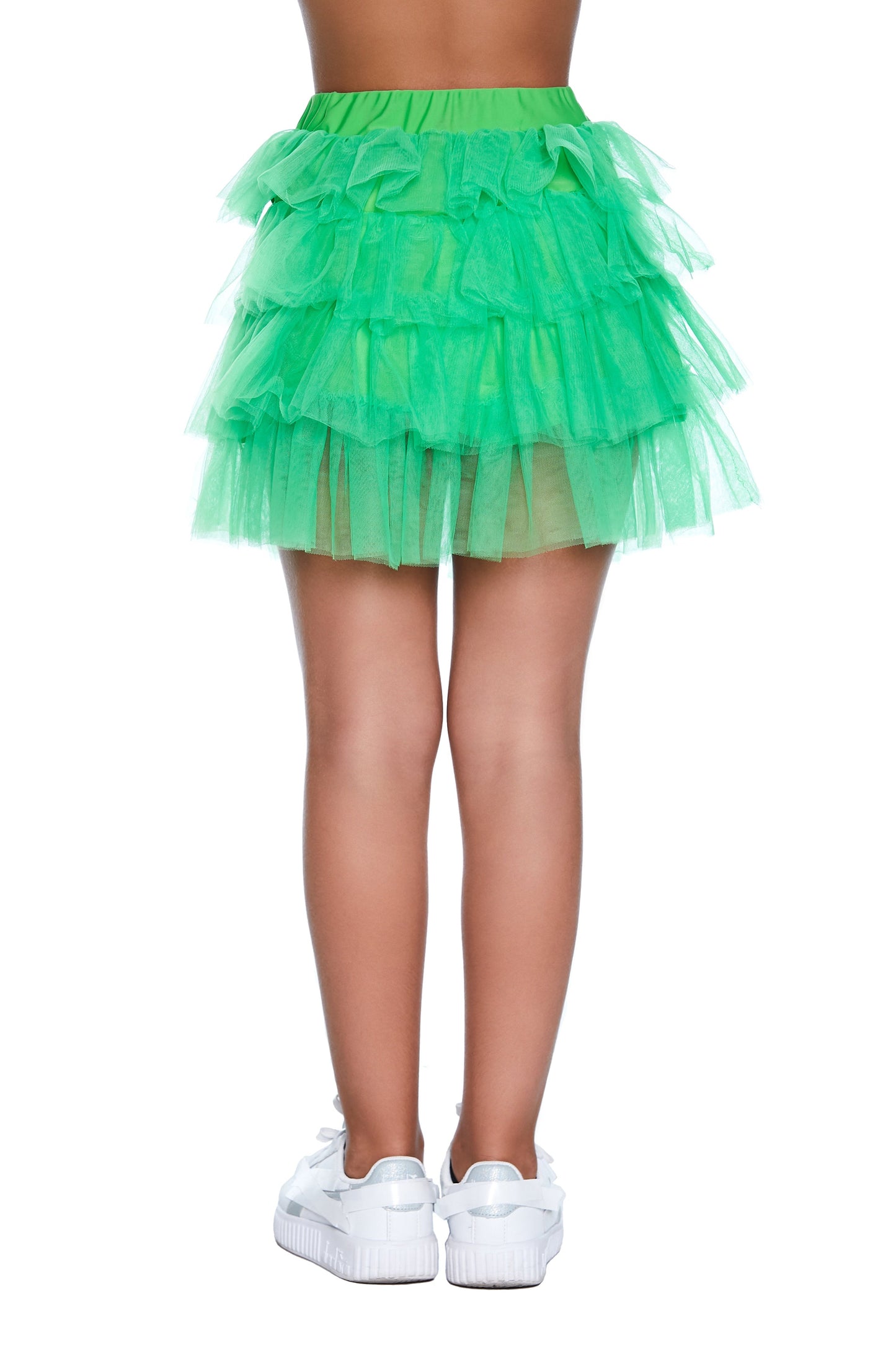 SWEETY 薄纱荷叶边短裙