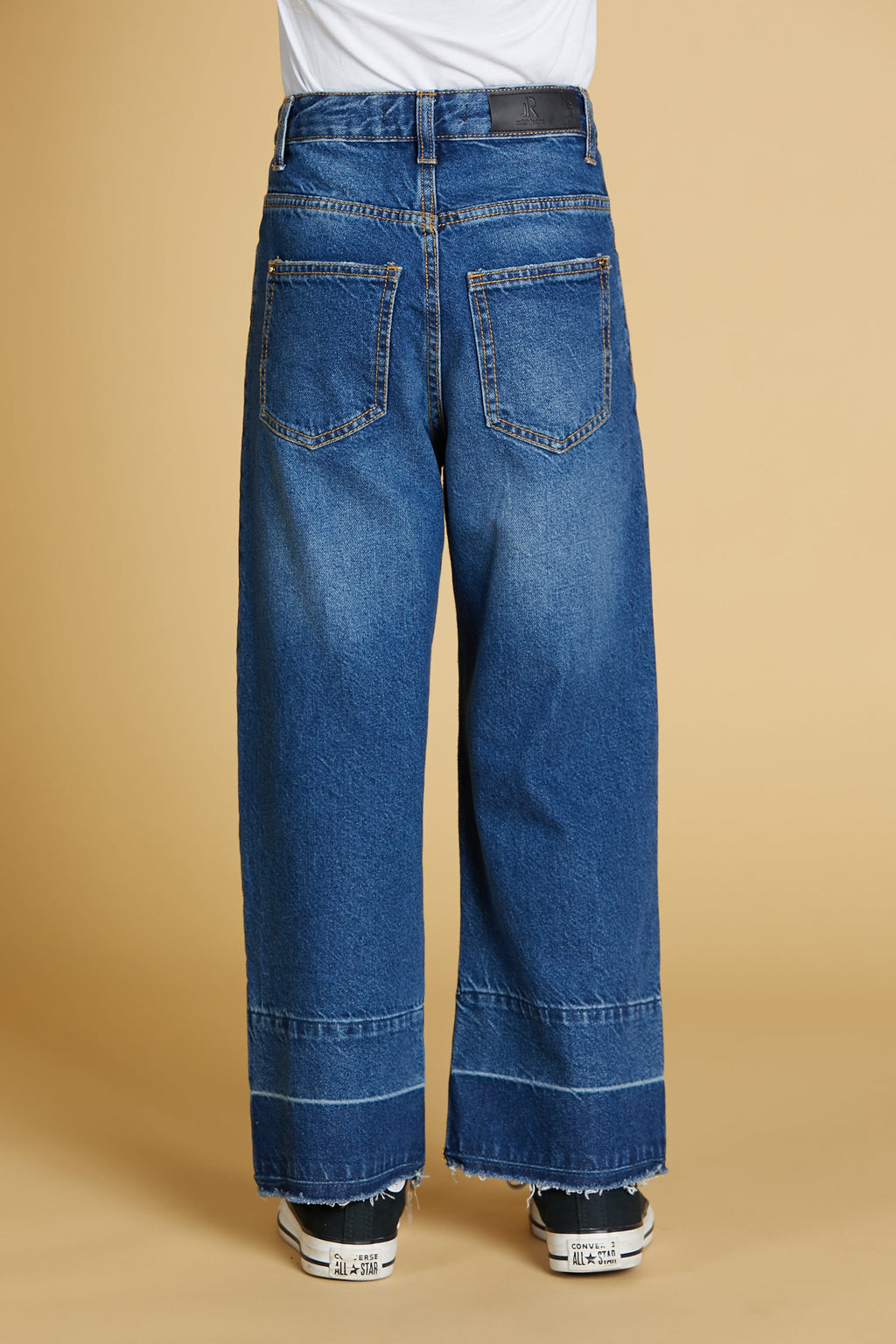 PLEIONE 裤子 1 bott.5 ts.wide leg contrast denim