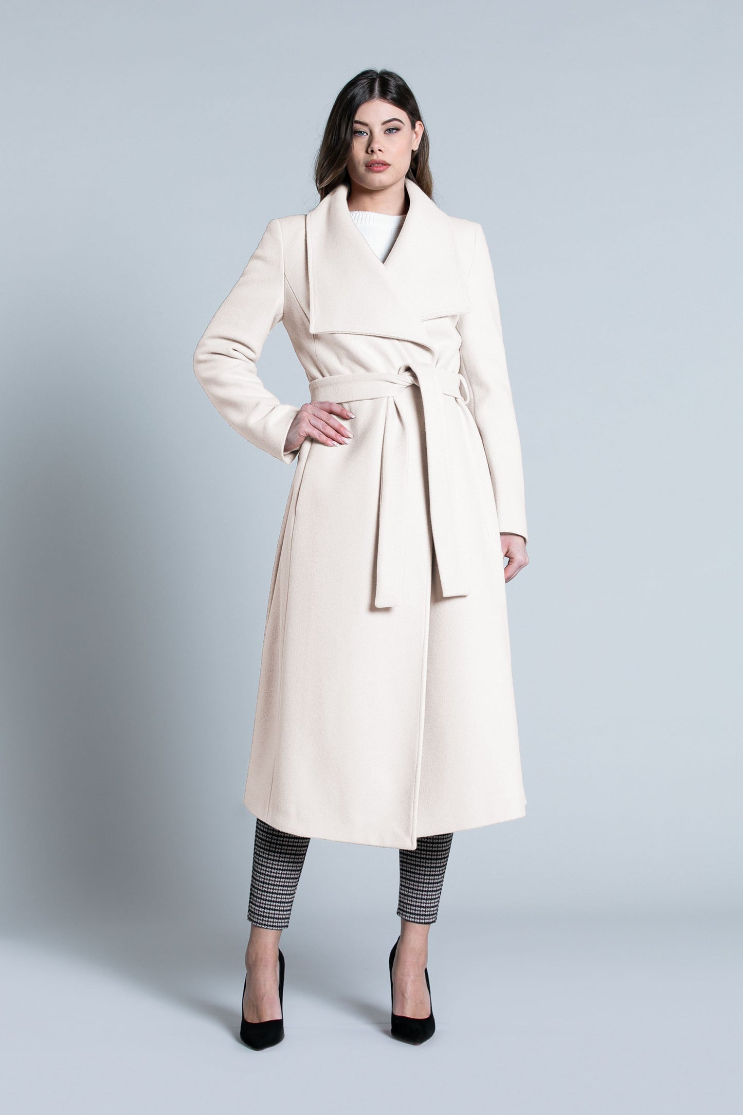 RIMMO 宽领加腰带长袖大衣