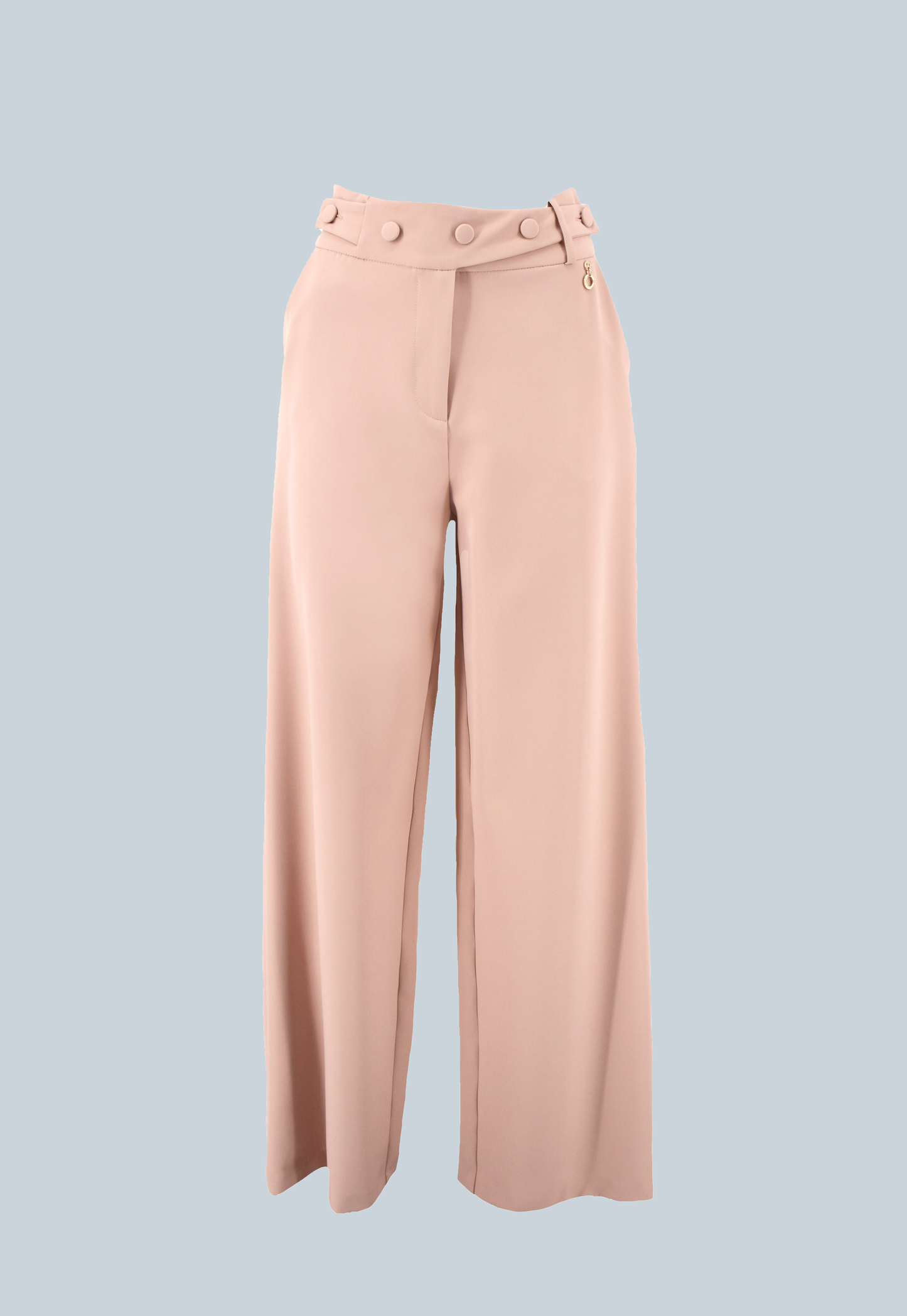 SEDDY 高腰阔腿裤，饰带加纽扣加法式口袋