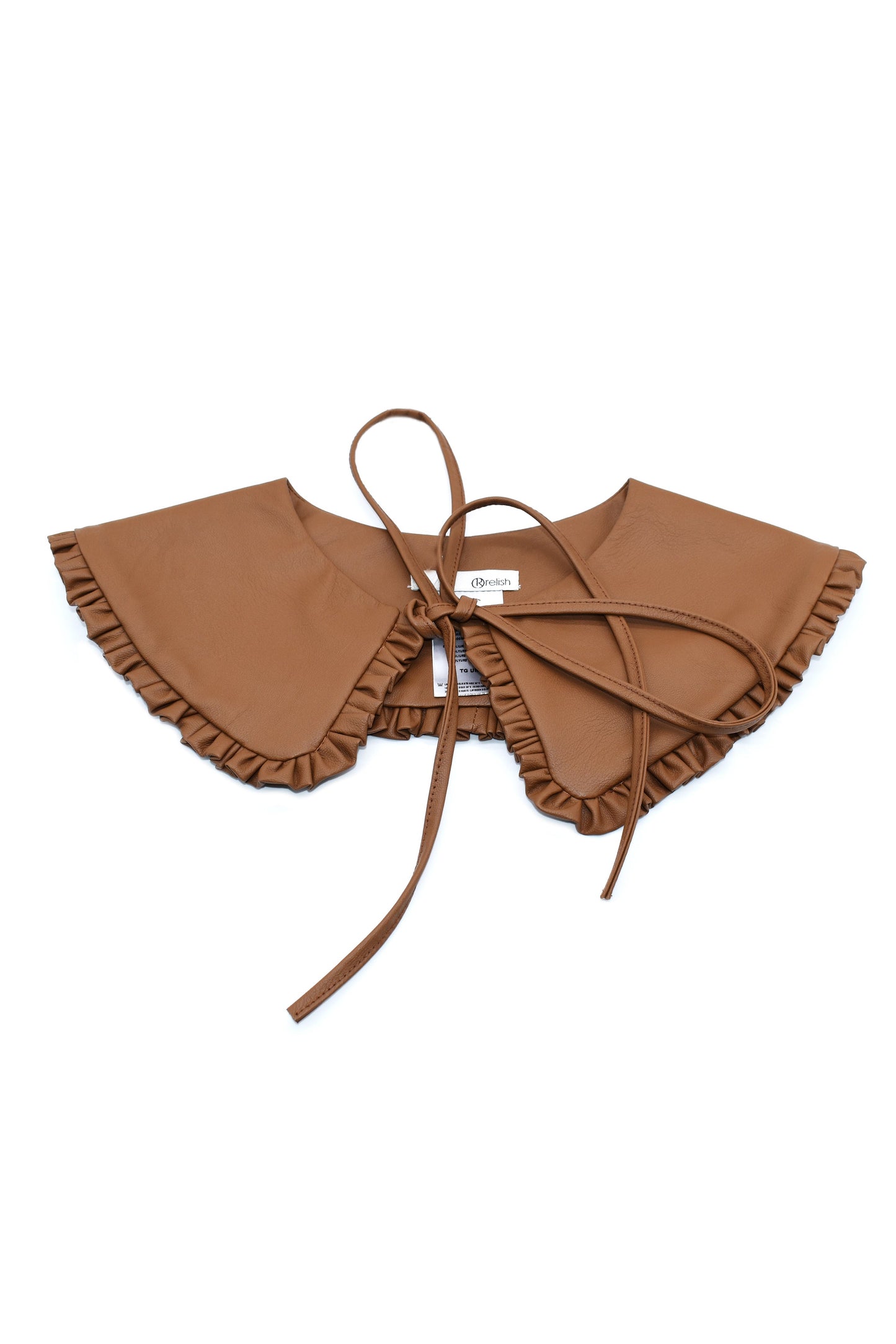 SMASH 衣领带褶边加人造皮革肩带