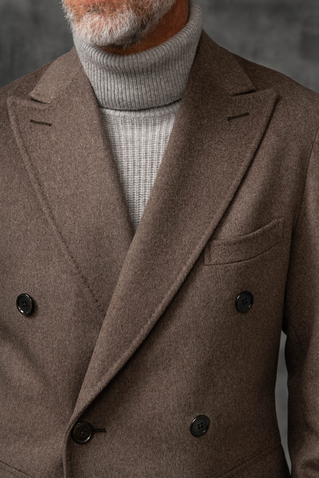 Loro Piana 羊毛灰褐色 Polo 衫——意大利制造
