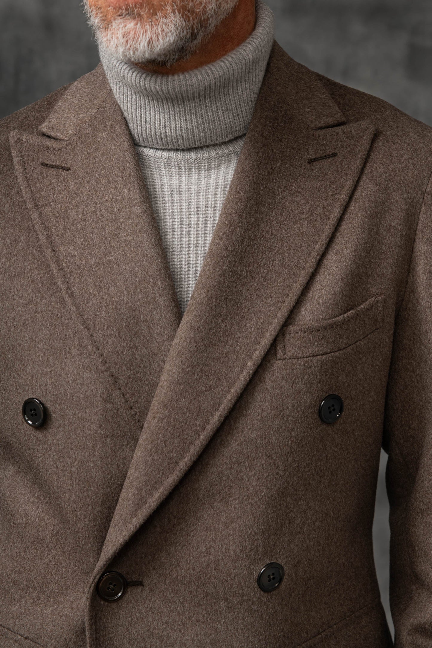 Loro Piana 羊毛灰褐色 Polo 衫——意大利制造