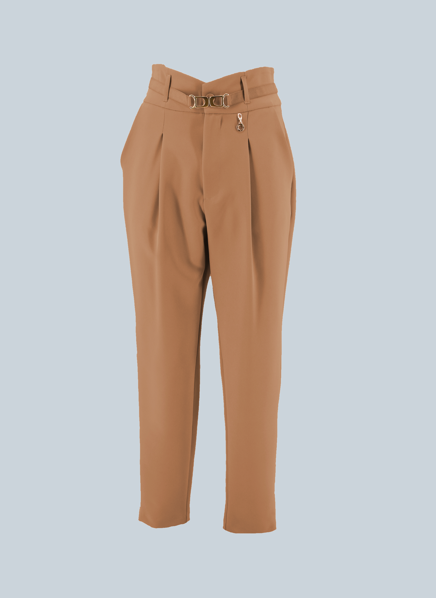 VRET 高腰长裤，搭配燕尾服紧身上衣加腰带加口袋