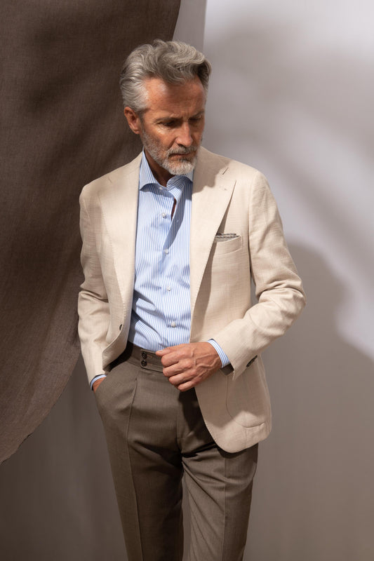 Loro Piana 面料米色夹克 - 意大利制造