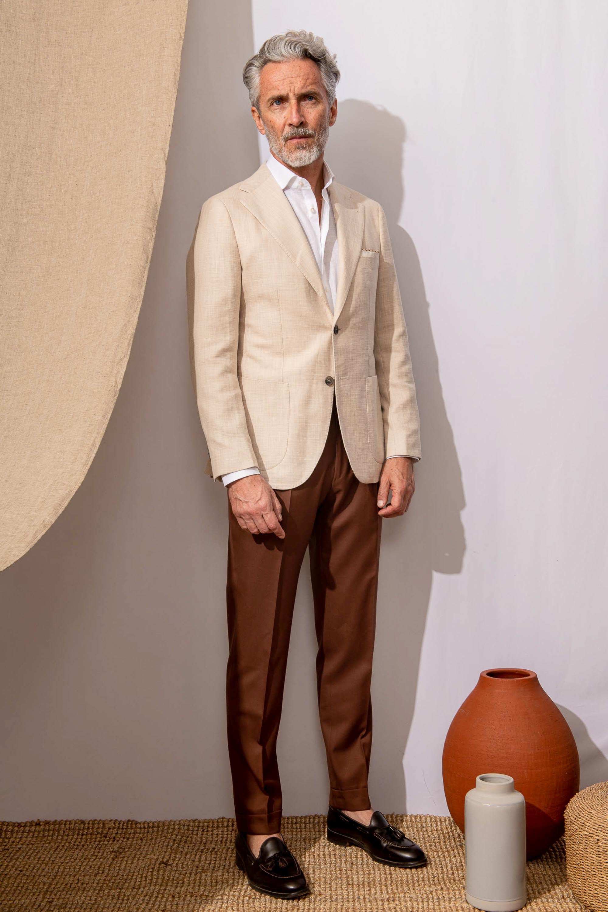 Loro Piana 面料米色夹克 - 意大利制造