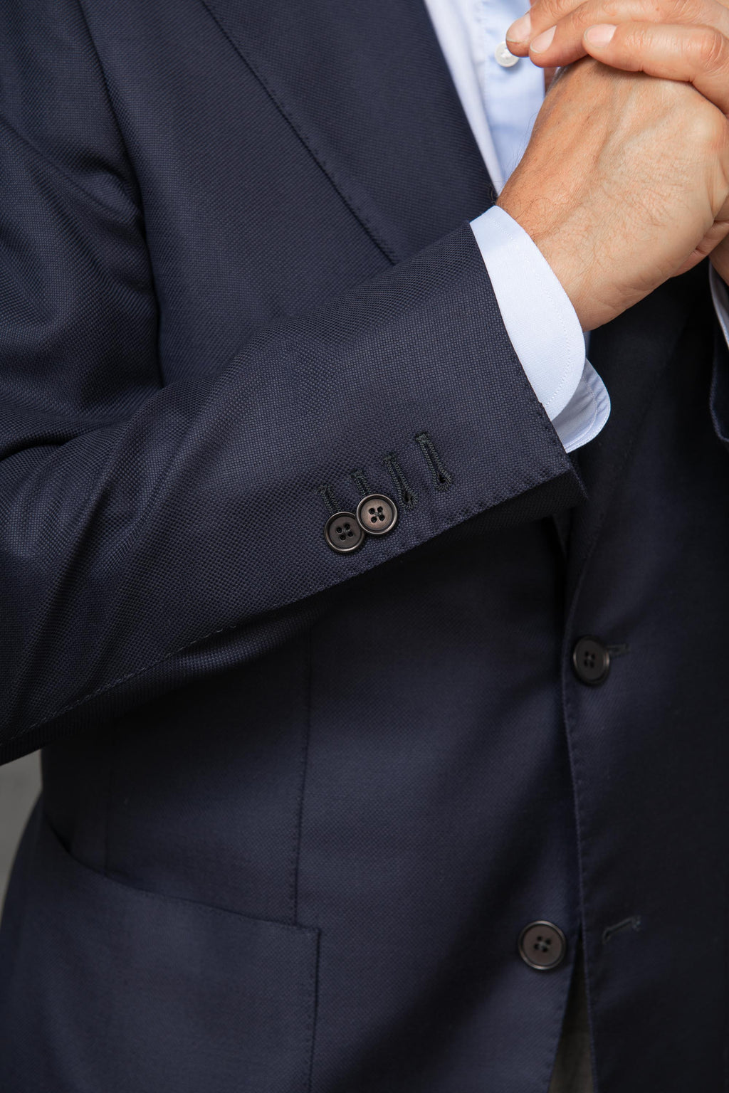 LORO PIANA 羊毛全帆布蓝色西装外套 - 意大利制造