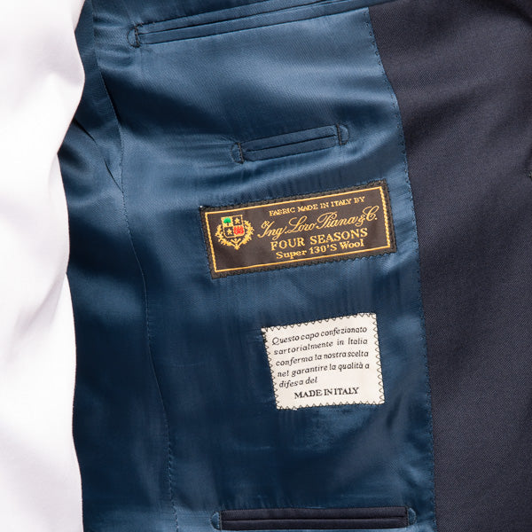 LORO PIANA 羊毛蓝色全帆布西装 - 意大利制造