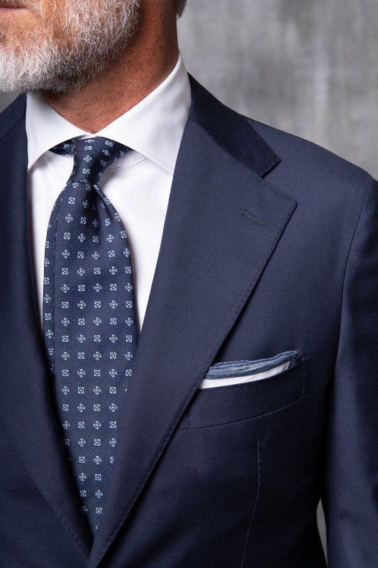 LORO PIANA 羊毛蓝色全帆布西装 - 意大利制造