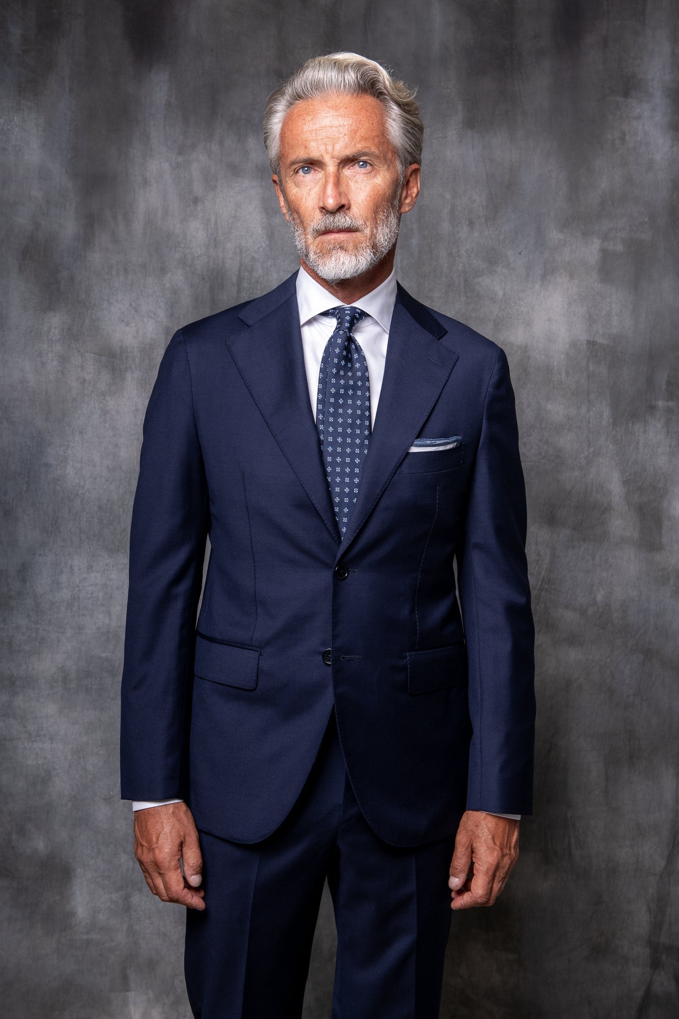 LORO PIANA 羊毛蓝色全帆布西装 - 意大利制造