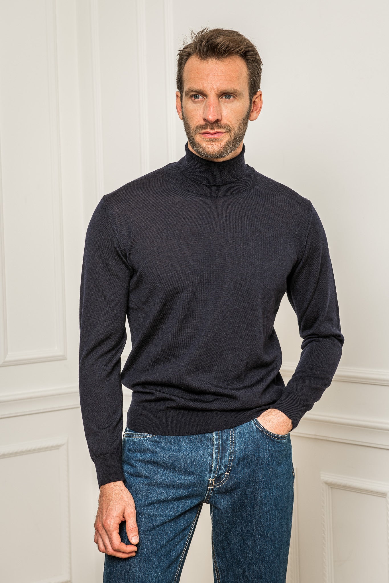 中蓝色牛仔裤 - Candiani 棉 - 意大利制造