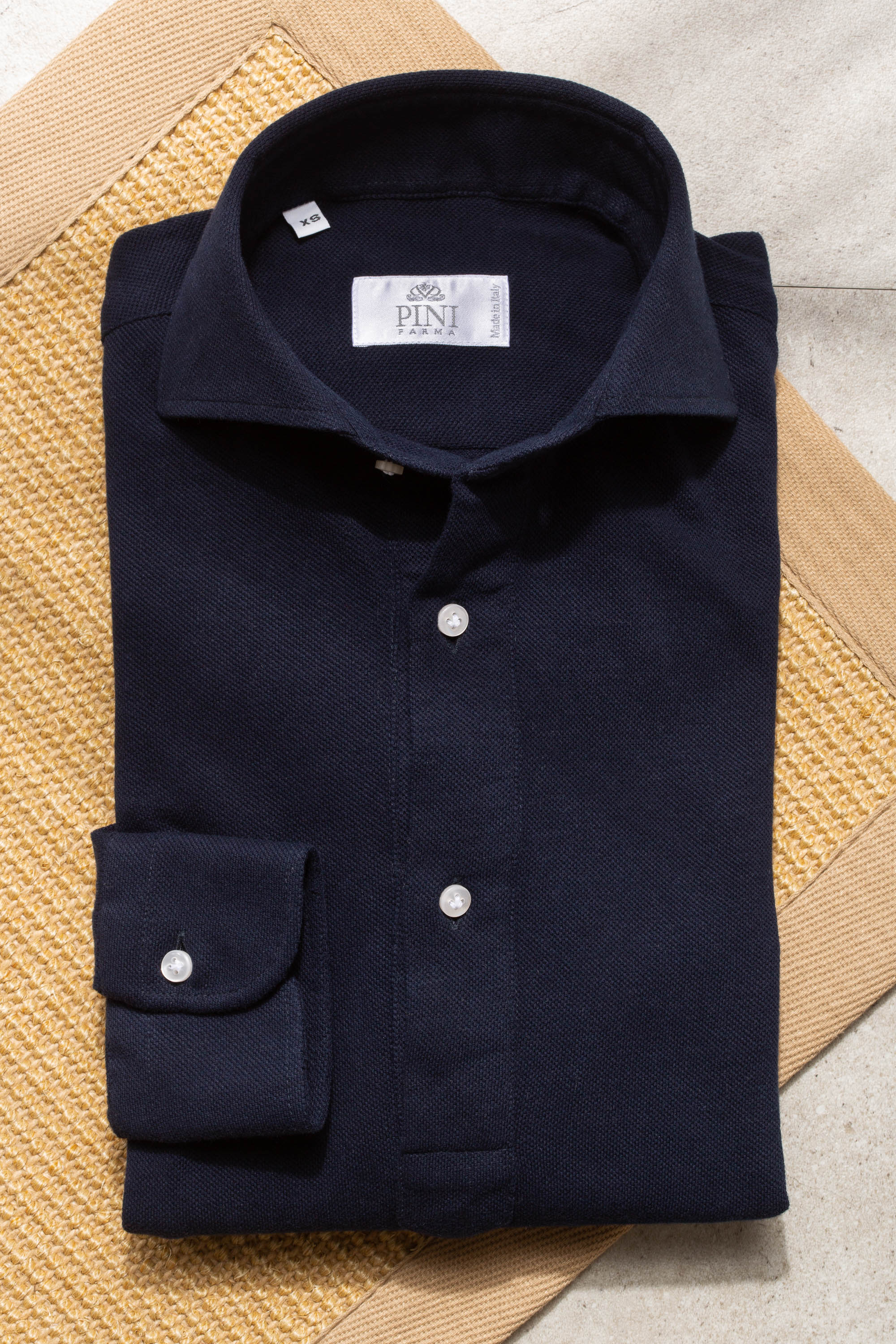 蓝色 popover polo 衫 - 意大利制造