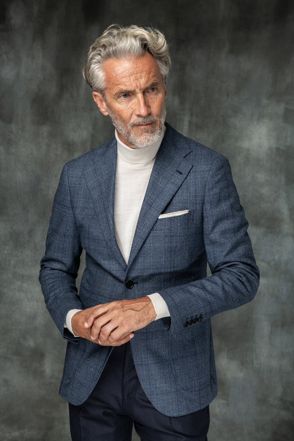 Loro Piana 蓝色威尔士亲王格夹克 - 意大利制造