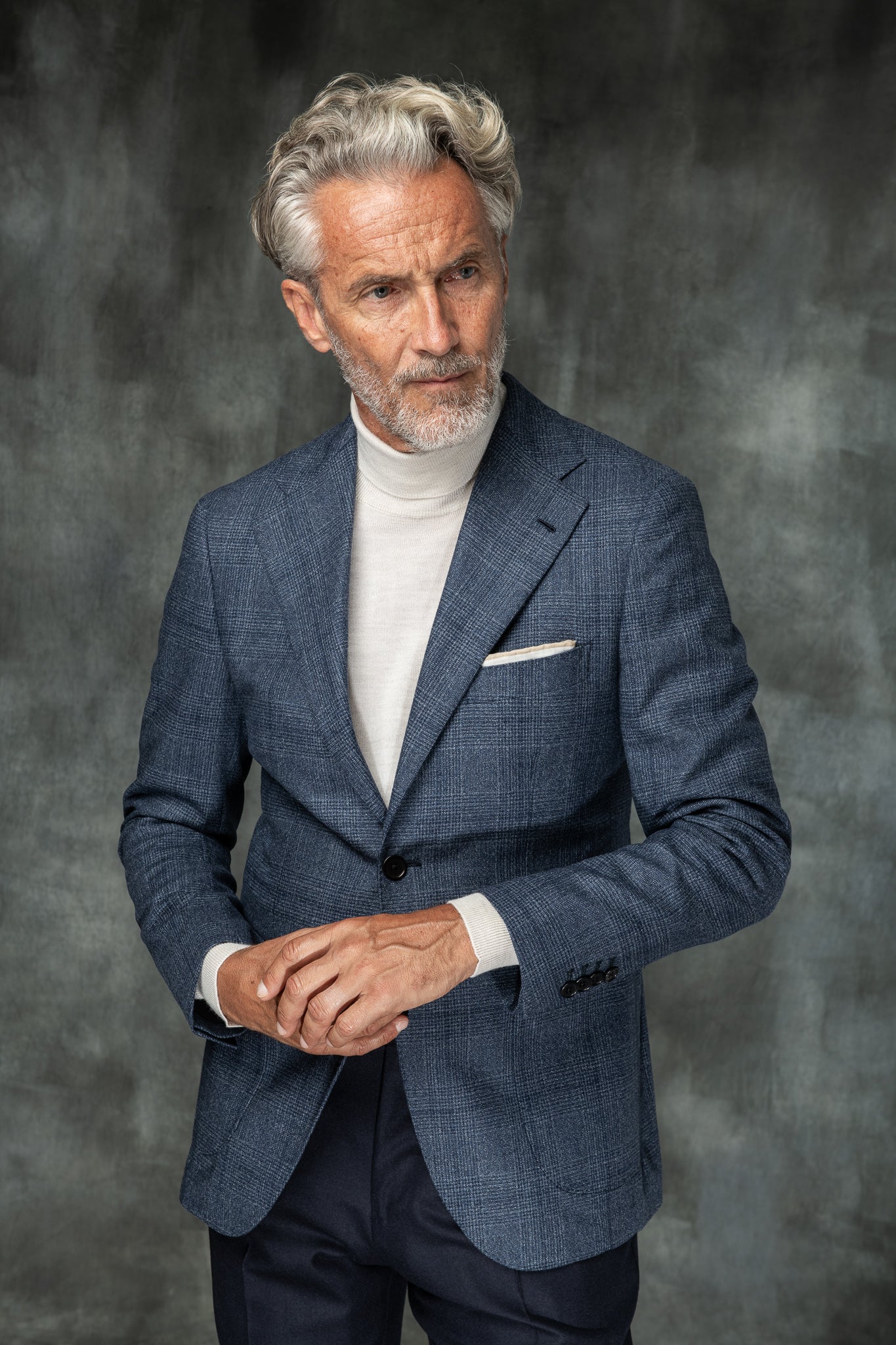 Loro Piana 蓝色威尔士亲王格夹克 - 意大利制造