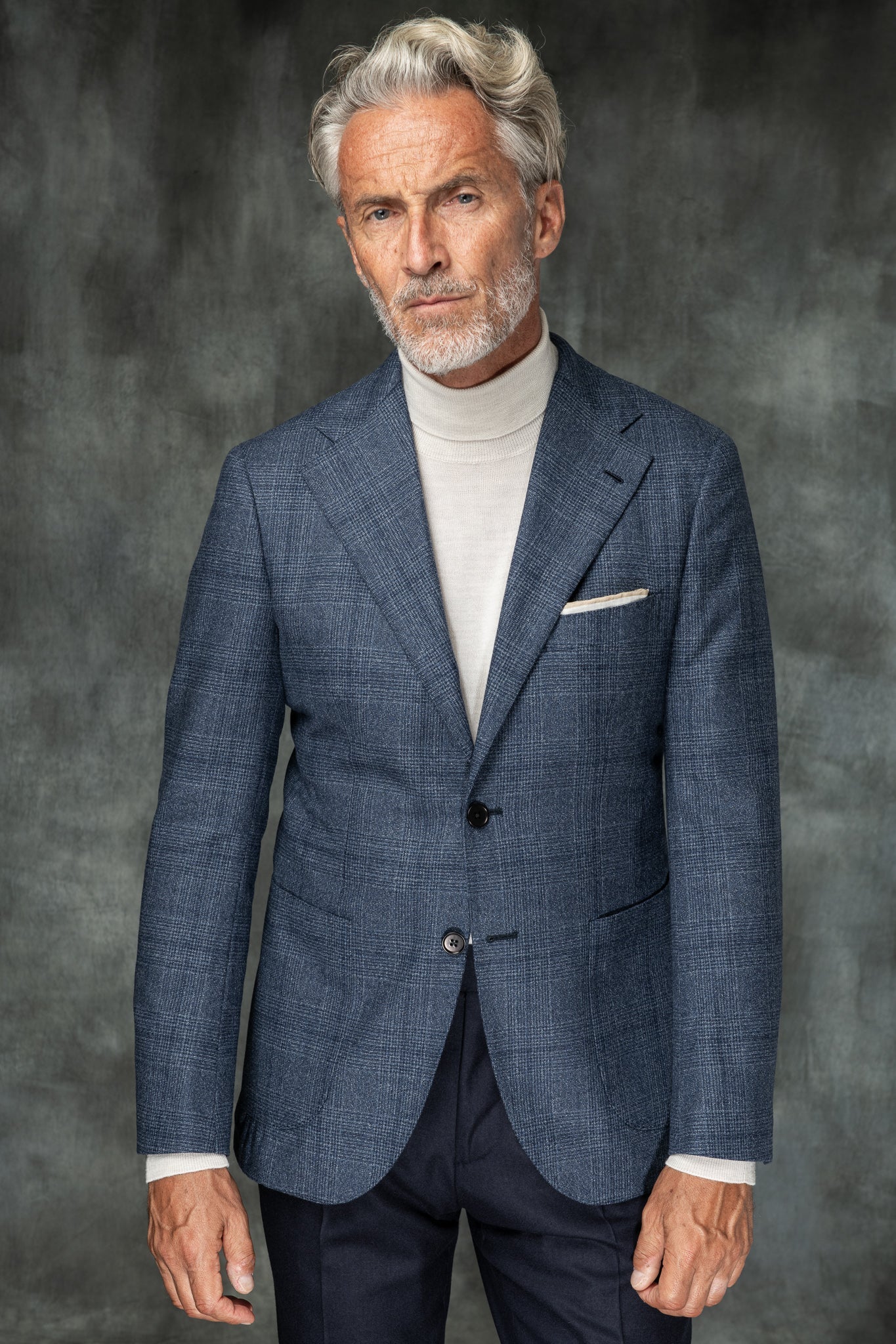 Loro Piana 蓝色威尔士亲王格夹克 - 意大利制造