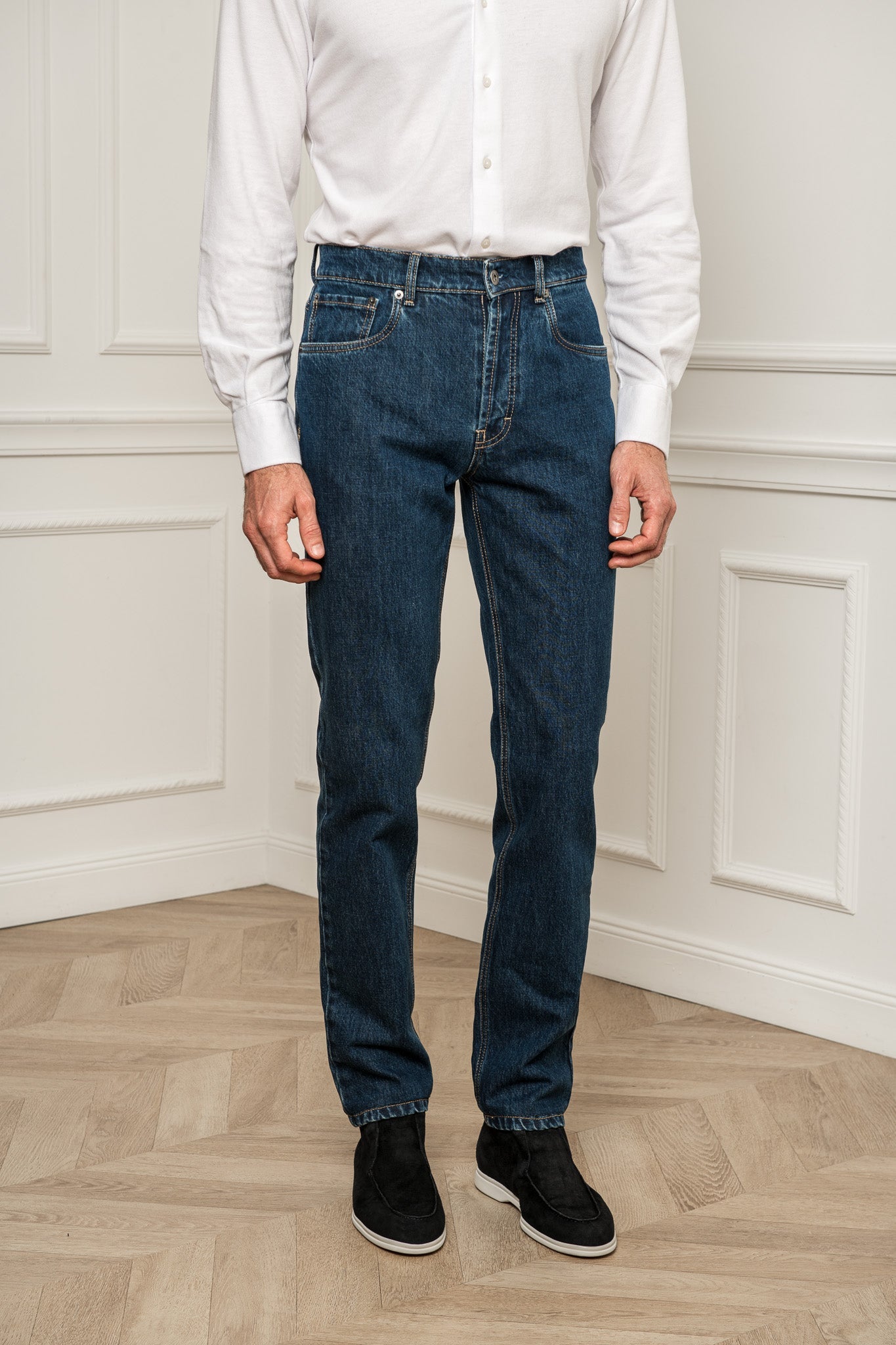 中蓝色牛仔裤 - Candiani 棉 - 意大利制造