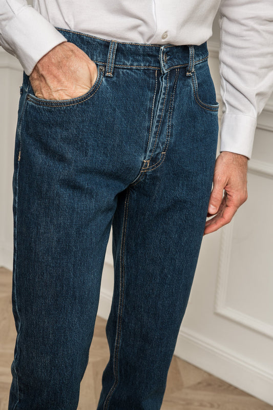 中蓝色牛仔裤 - Candiani 棉 - 意大利制造