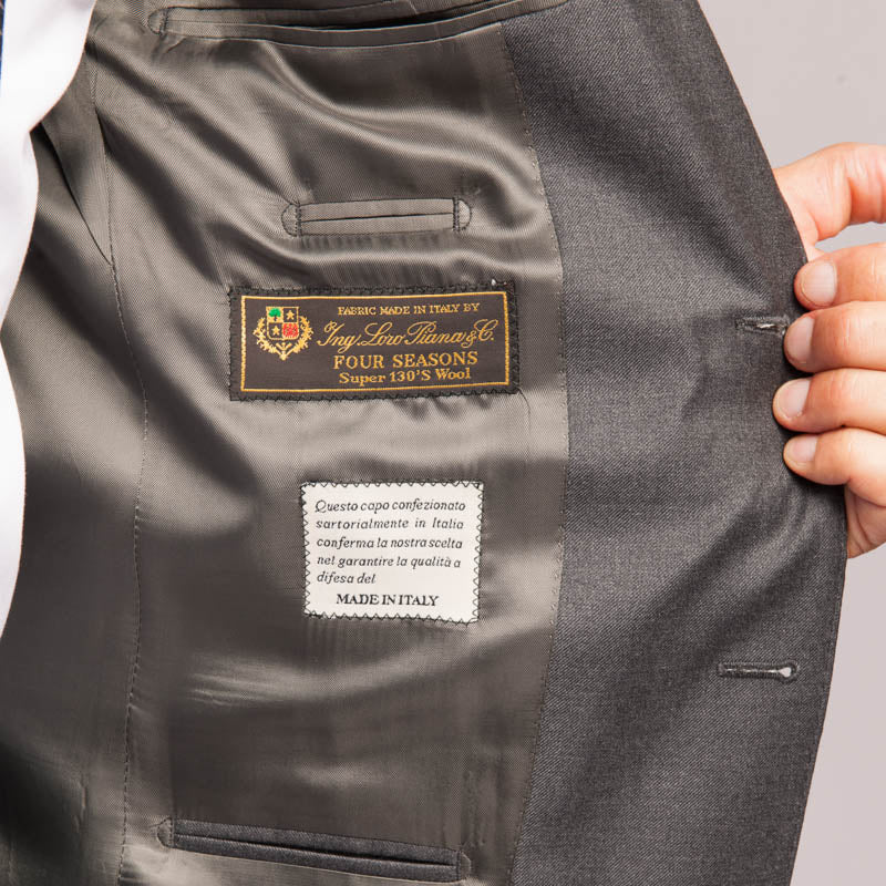 Loro Piana Super 150's 羊毛灰色全帆布西装 - 意大利制造