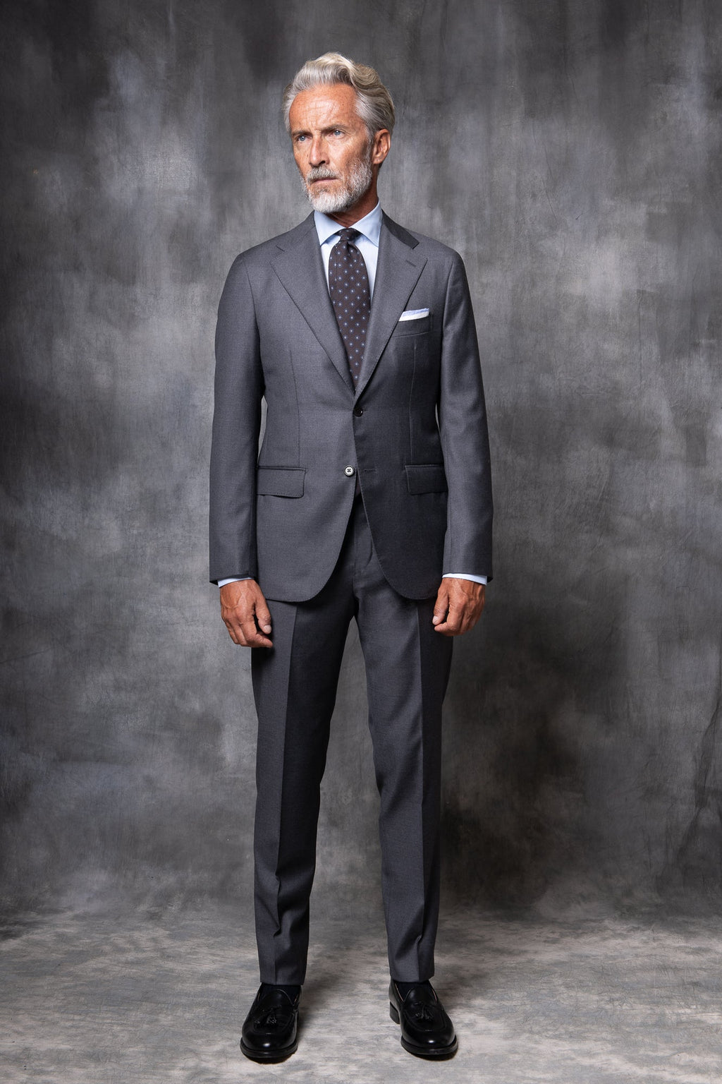 Loro Piana Super 150's 羊毛灰色全帆布西装 - 意大利制造