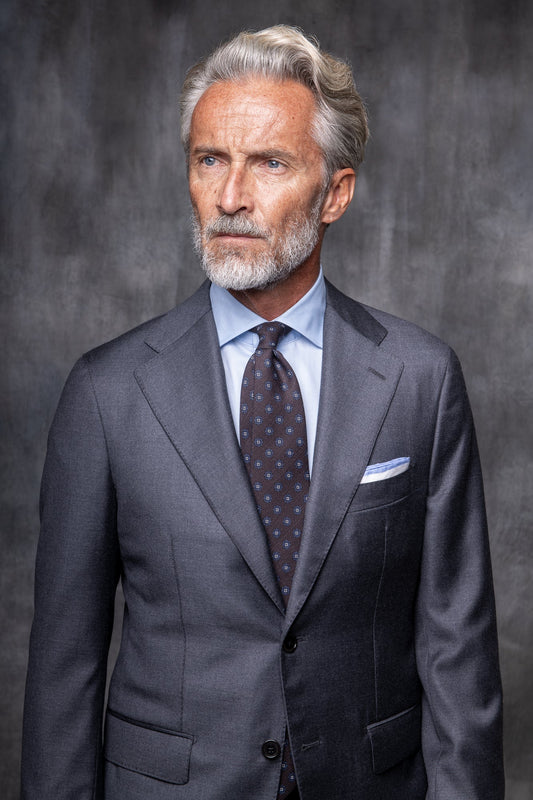 Loro Piana Super 150's 羊毛灰色全帆布西装 - 意大利制造