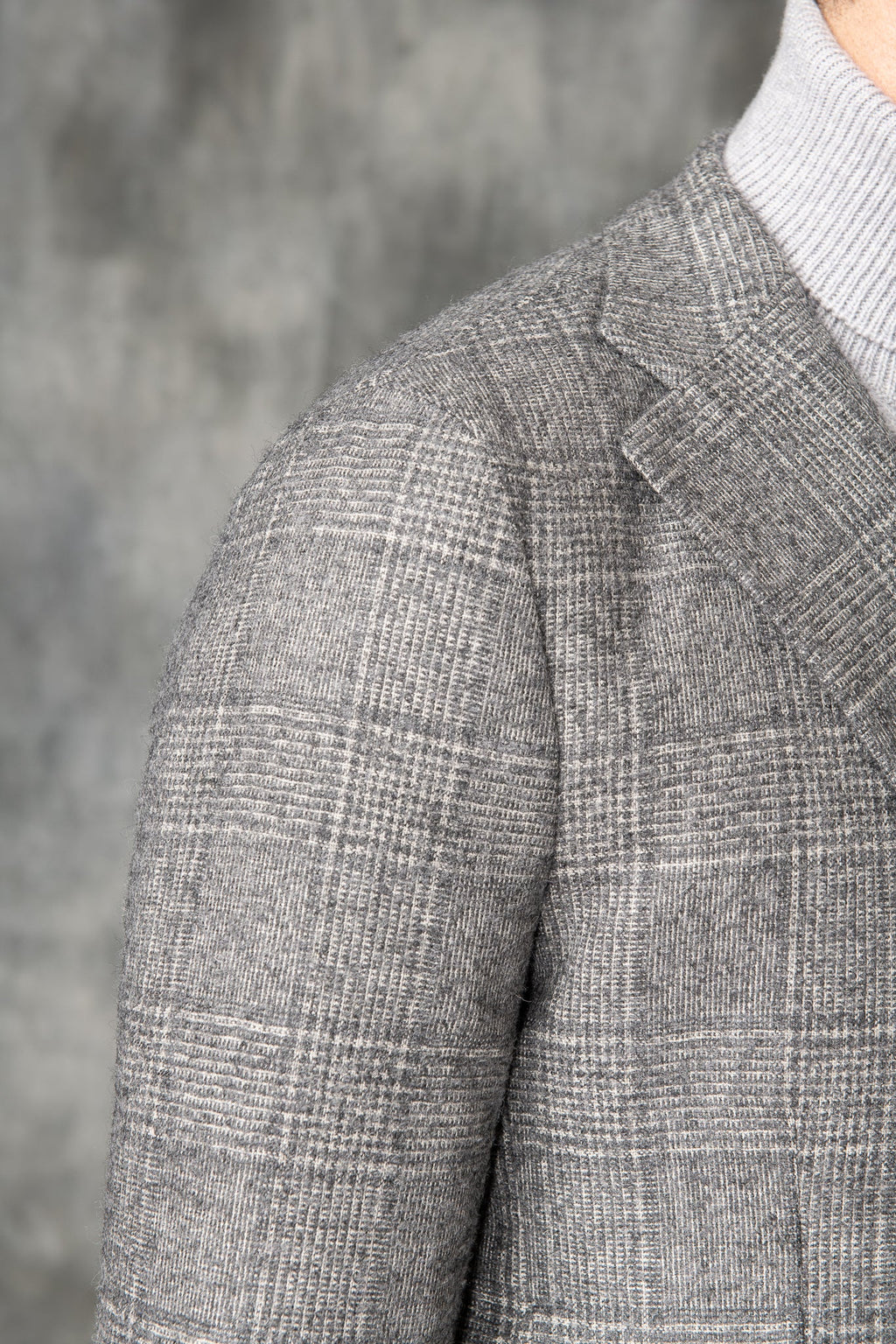 Loro Piana 羊驼毛灰色威尔士亲王格夹克 - 意大利制造