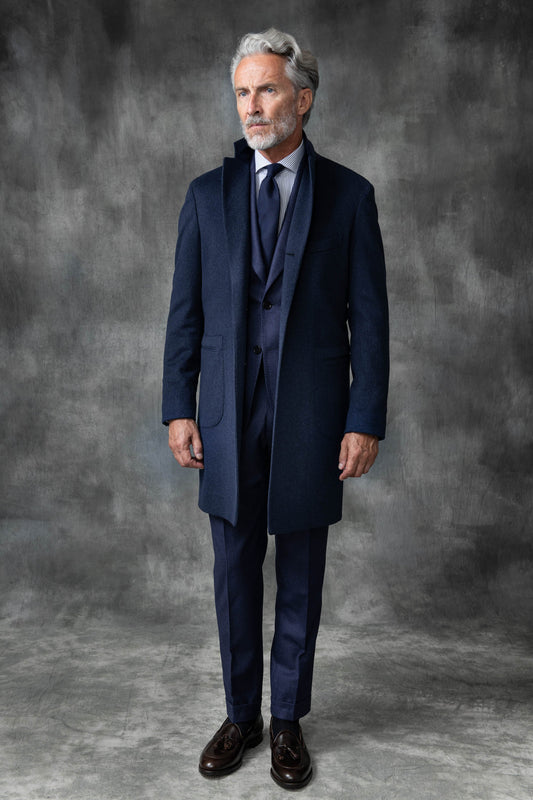 Loro Piana 羊毛蓝色大衣 – 意大利制造