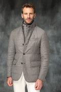带有 Rain System® 的 Loro Piana 羊毛灰褐色羽绒服 – 意大利制造