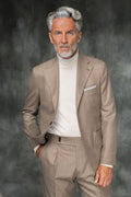 LORO PIANA Pecora Nera® 羊毛灰褐色套装 – 意大利制造
